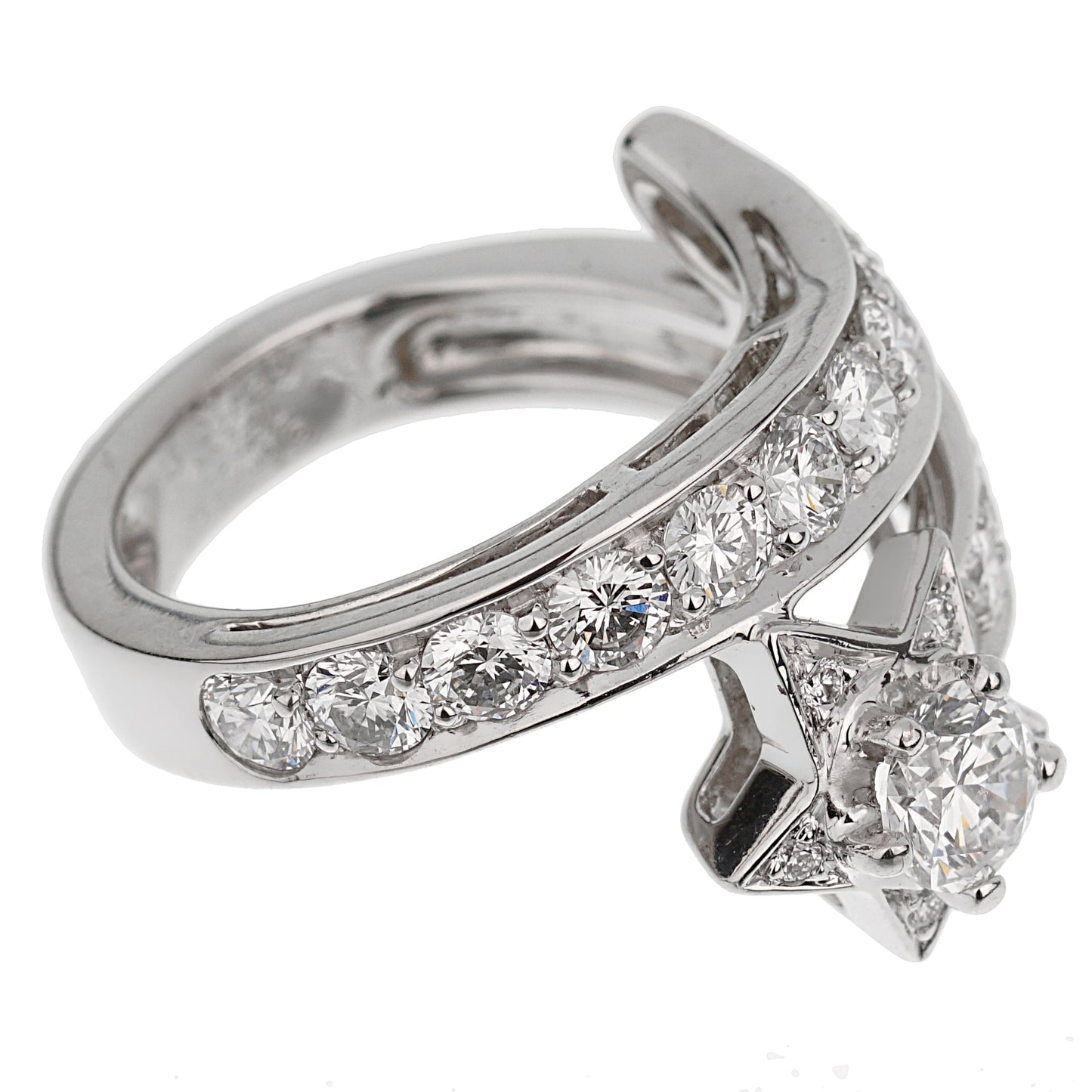 Chathtnel Comete Vintage White Gold Diamond Cocktail Ring