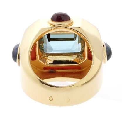 Chathtnel Coral Topaz Yellow Gold Cocktail Ring