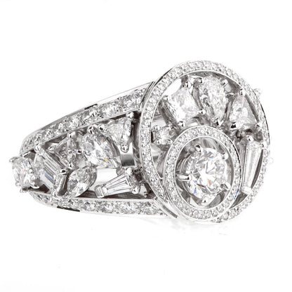 Chathtnel Cosmos Multi Shaped Diamond Cocktail Gold Ring