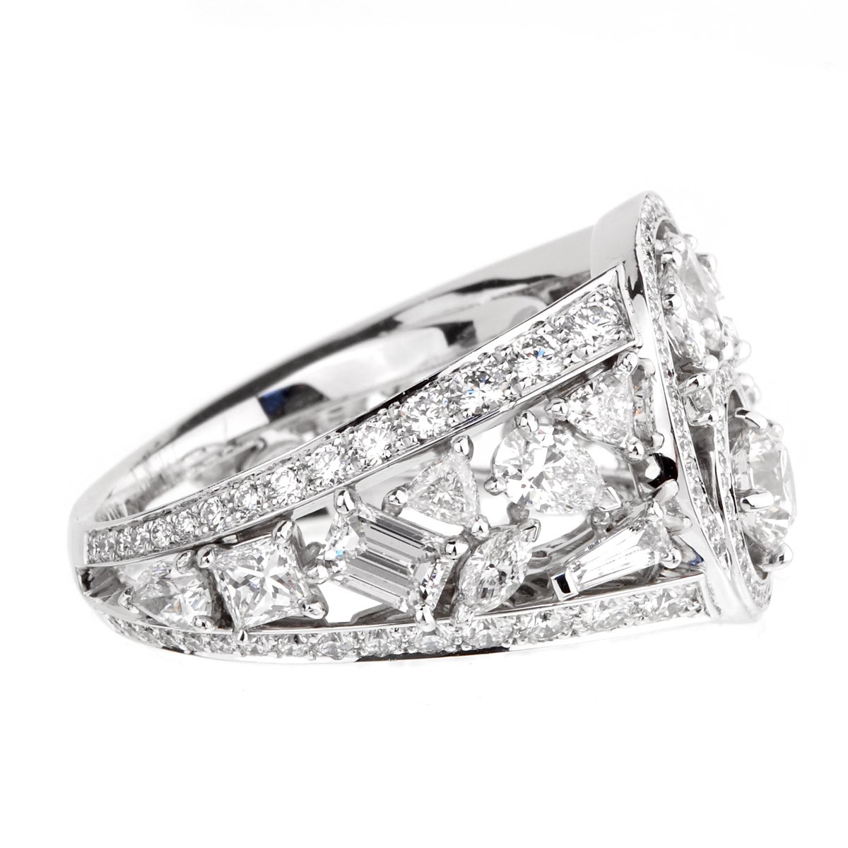 Chathtnel Cosmos Multi Shaped Diamond Cocktail Gold Ring