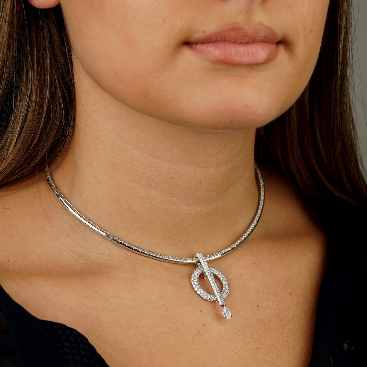 Chathtnel Diamond High Jewelry Pear Drop Necklace