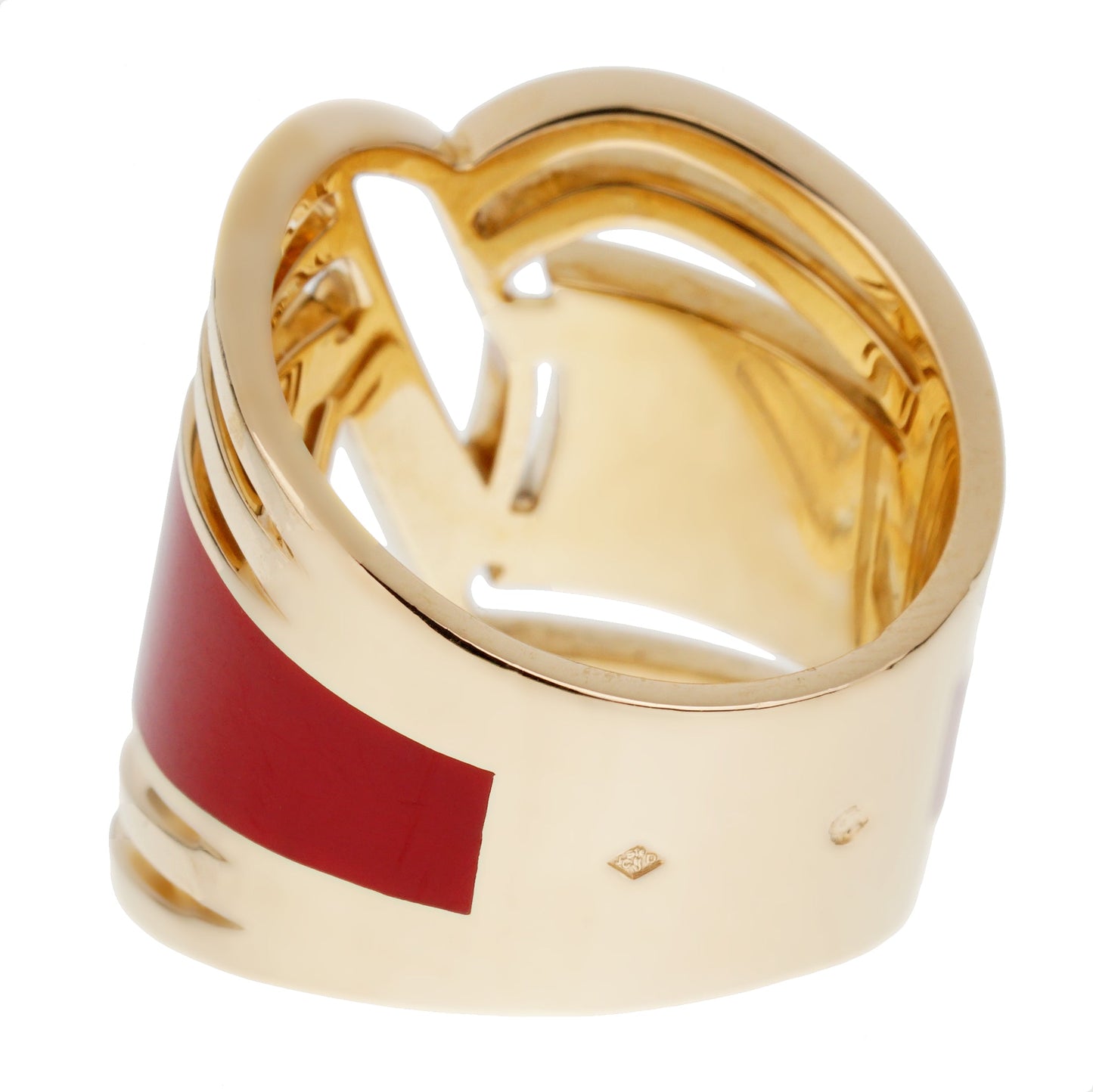 Chathtnel Gallery Collection Ceramic 18k Yellow Gold Cocktail Ring