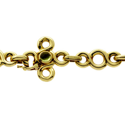 Chathtnel Gemstone 18k Yellow Gold Vintage Sautoir Chain Necklace