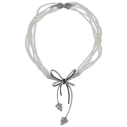 Chathtnel High Jewelry Diamond Pearl White Gold Necklace