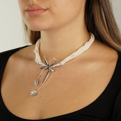 Chathtnel High Jewelry Diamond Pearl White Gold Necklace
