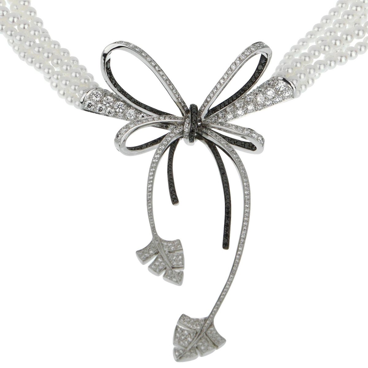 Chathtnel High Jewelry Diamond Pearl White Gold Necklace