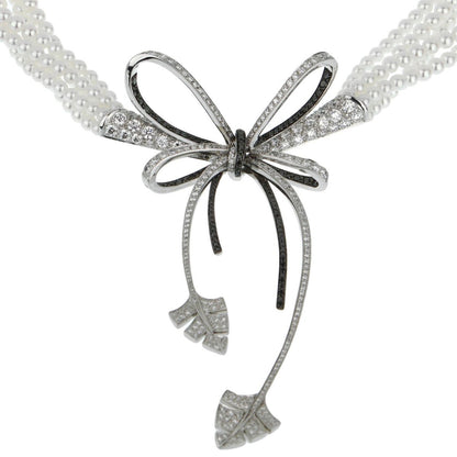 Chathtnel High Jewelry Diamond Pearl White Gold Necklace