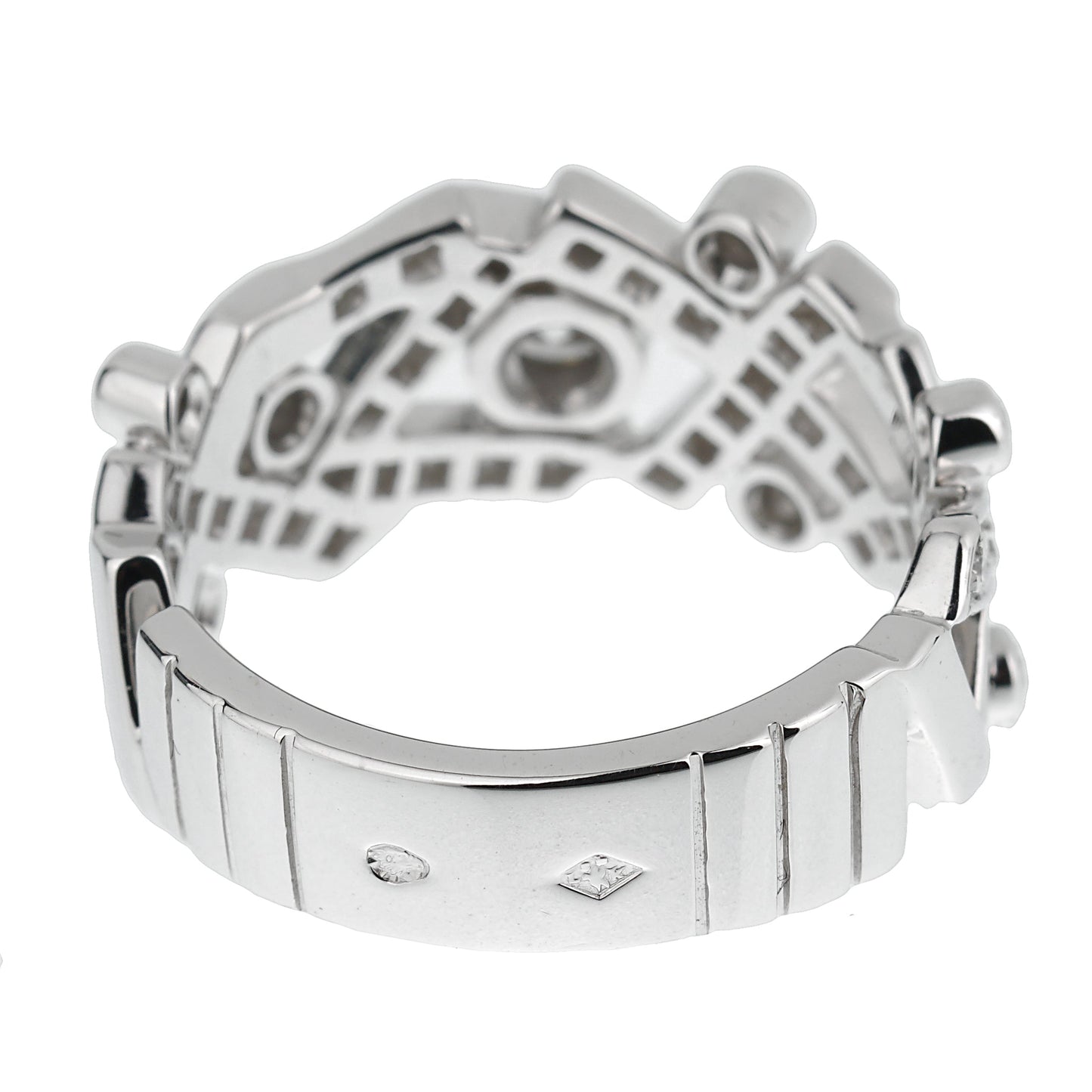 Chathtnel Hugs & Kisses Diamond 18k White Gold Cocktail Ring Sz 6