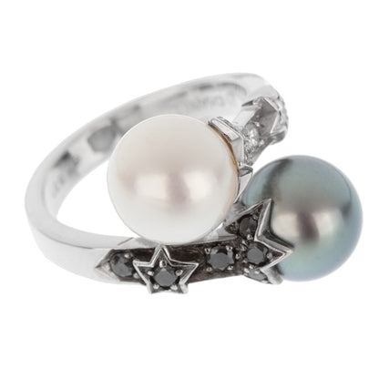 Chathtnel Pearl Bypass White Gold Ring