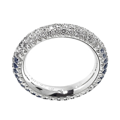 Chathtnel Sapphire Eternity 18k White Gold Diamond Cocktail Ring Sz 6