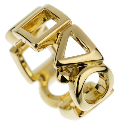 Chathtnel Shapes Vintage 18k Yellow Gold Cocktail Band Ring