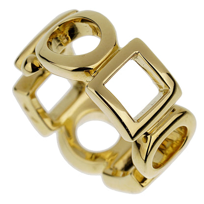 Chathtnel Shapes Vintage 18k Yellow Gold Cocktail Band Ring