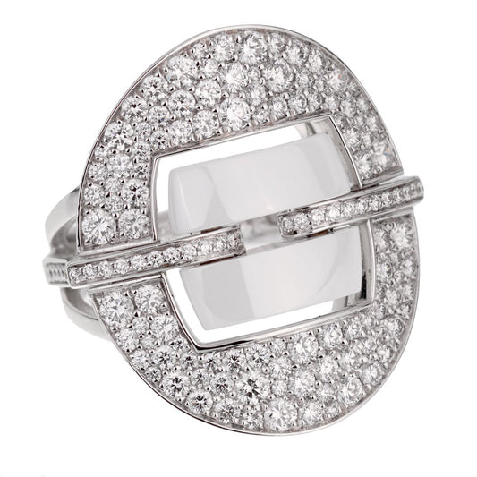 Chathtnel Ultra Diamond White Gold Ceramic Ring
