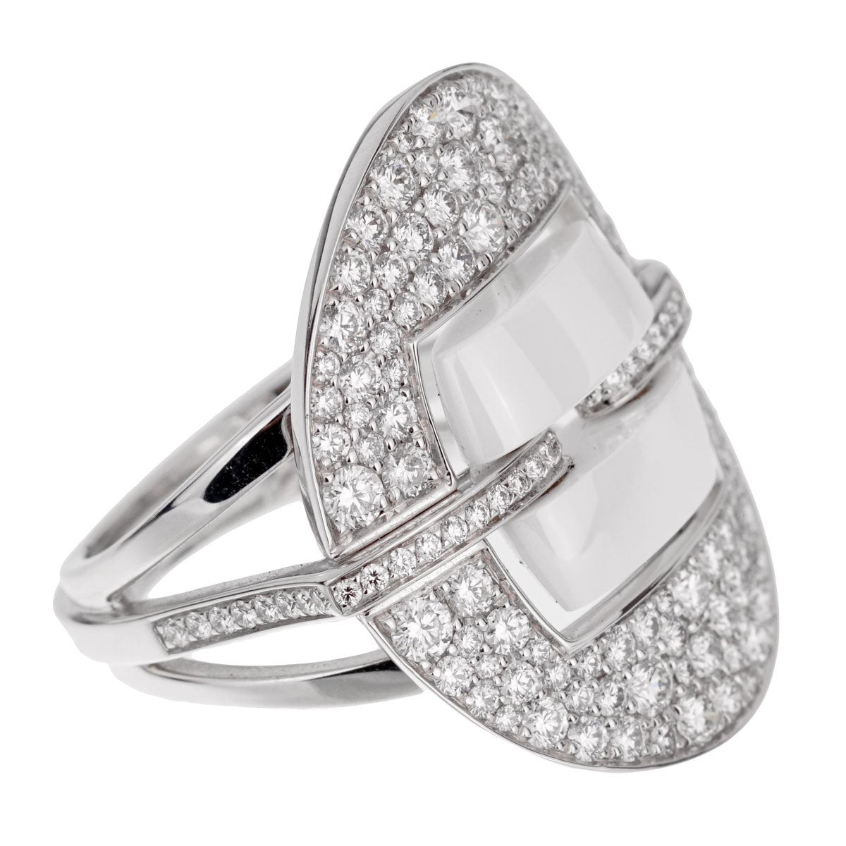 Chathtnel Ultra Diamond White Gold Ceramic Ring