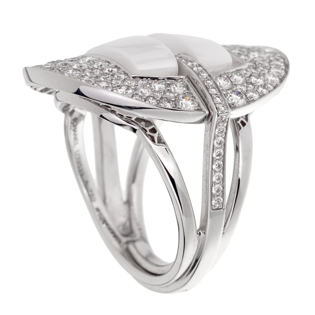 Chathtnel Ultra Diamond White Gold Ceramic Ring