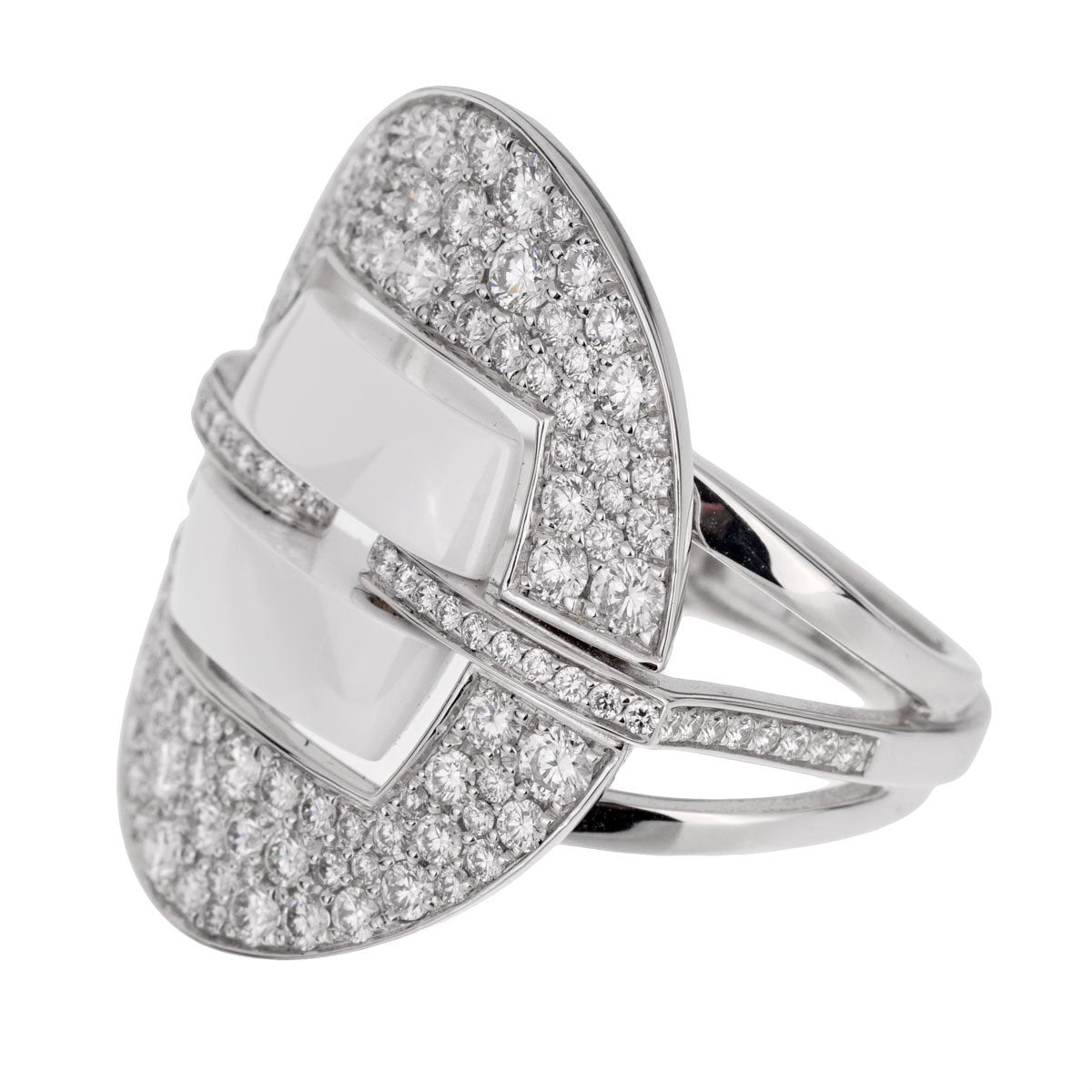 Chathtnel Ultra Diamond White Gold Ceramic Ring
