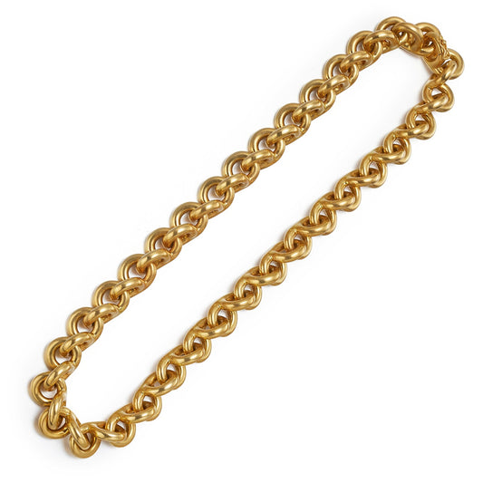 Chathtnel Vintage 18k Yellow Gold Chain Statement Necklace