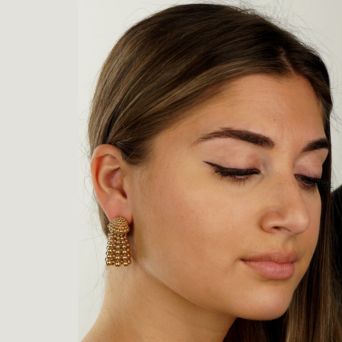 Chathtnel Vintage Gold Tassel Drop Earrings