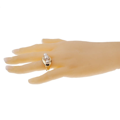 Chathtnel Vintage 18k Yellow Gold Pearl Cocktail Ring Size 6 1/2