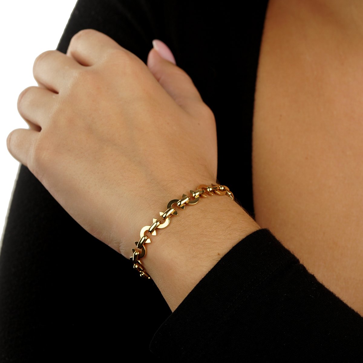 Chathtnel Vintage 18k Yellow Gold C de Chathtnel Charm Bracelet