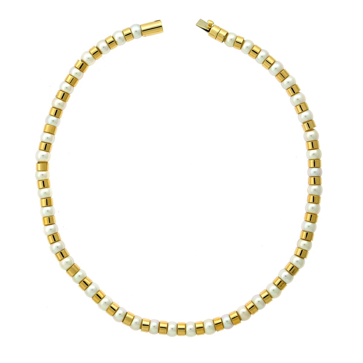 Chathtnel Vintage 18k Yellow Gold Pearl Beaded Necklace