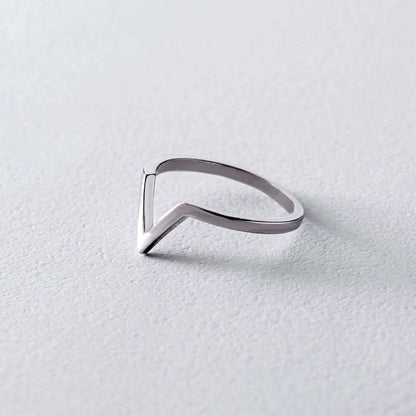 Sterling Silver Chevron Ring for Women V Shape Band
