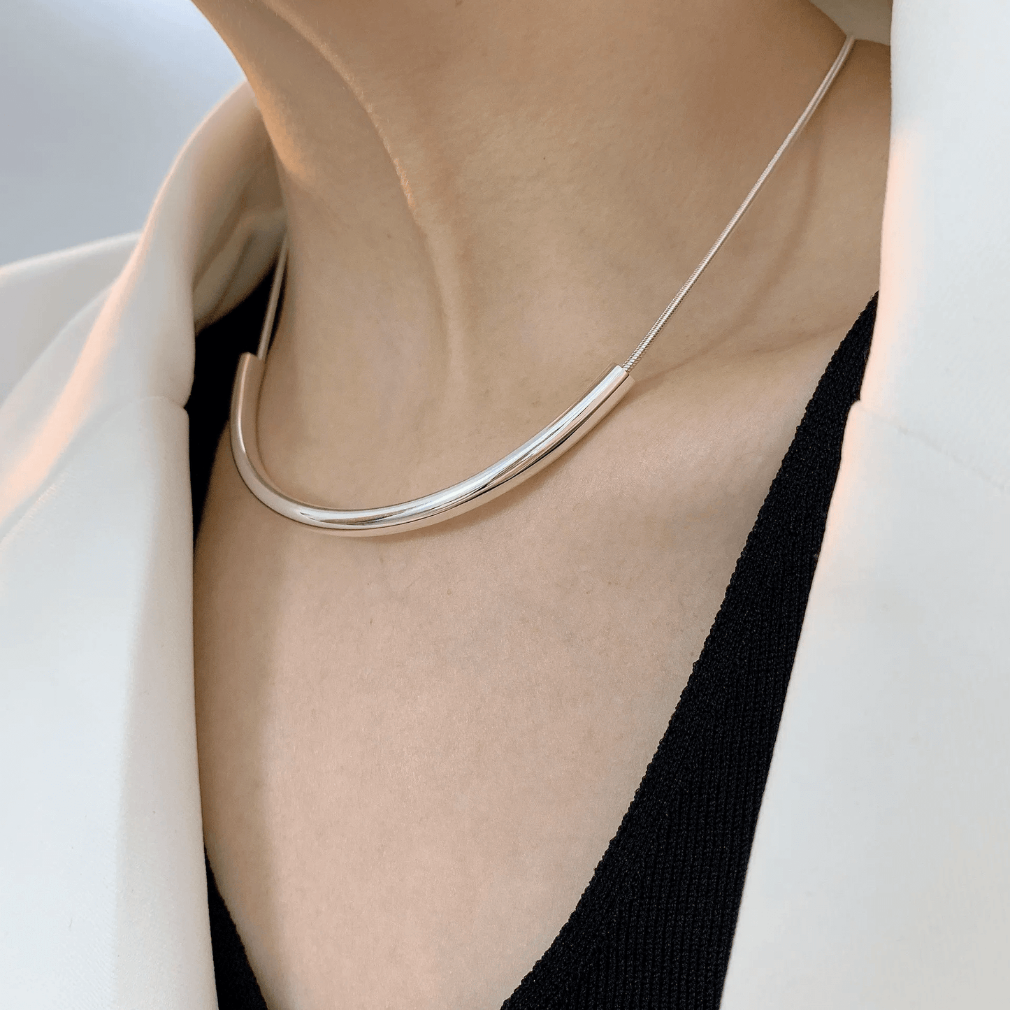 Snake Chain Choker Necklace Sterling Silver Party Jewelry