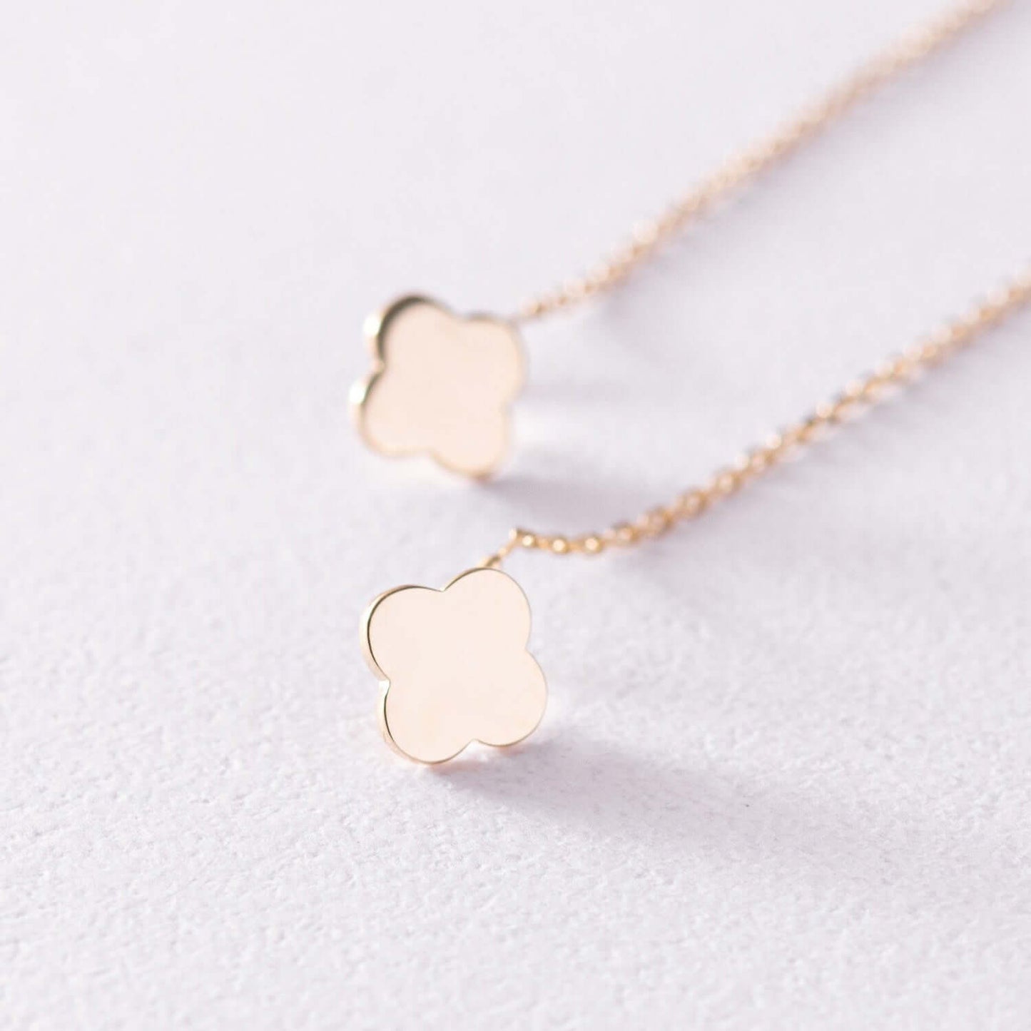 Clover Charm Dangling Earrings Sterling Silver Threader Chain