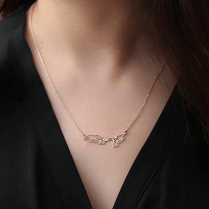 Art Necklace Creation of Man Sterling Silver Jewelry