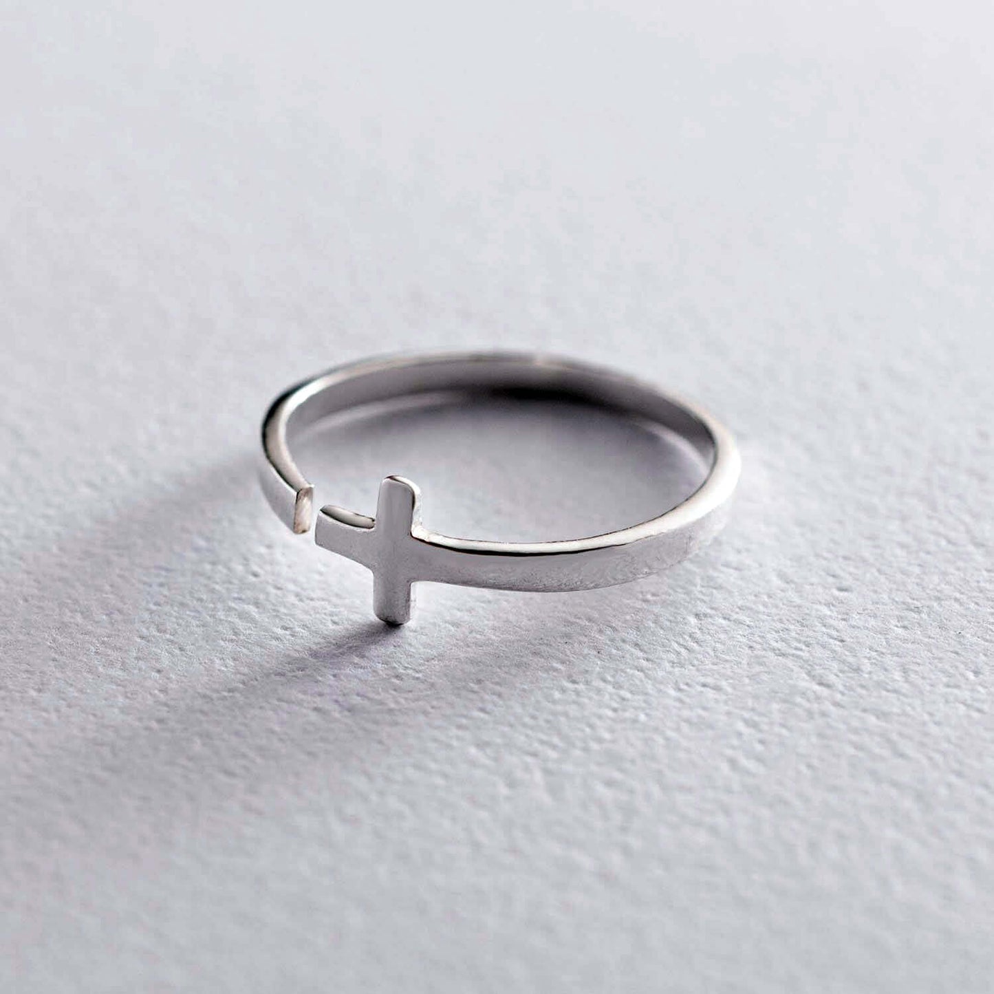 Cross Open Cuff Ring 925 Silver Minimalist Jewelry