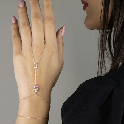 Hand Chain Gold Queen Crown Personalized Slave Bracelet