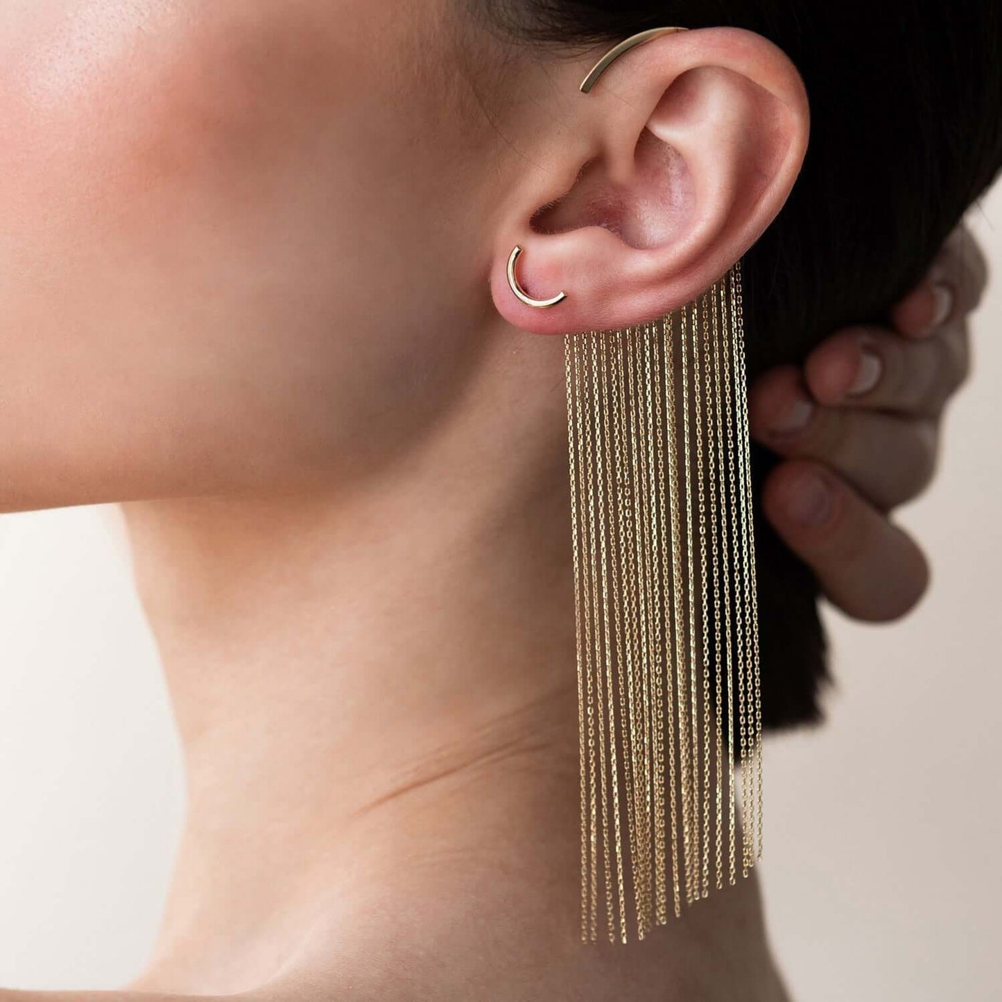 Curved Wire Stud Earrings Solid Sterling Silver Minimalist Jewelry