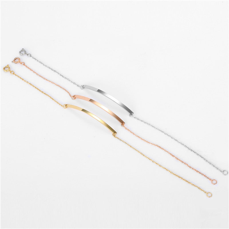 Simple Personalized Gold Bar Bracelet Name Jewelry