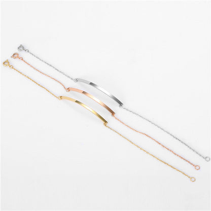 Simple Personalized Gold Bar Bracelet Name Jewelry
