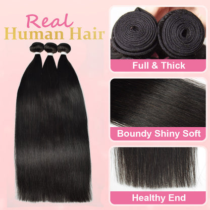 14A Straight 100% Brazilian Virgin Human Hair Weave Bundles CVOHAIR