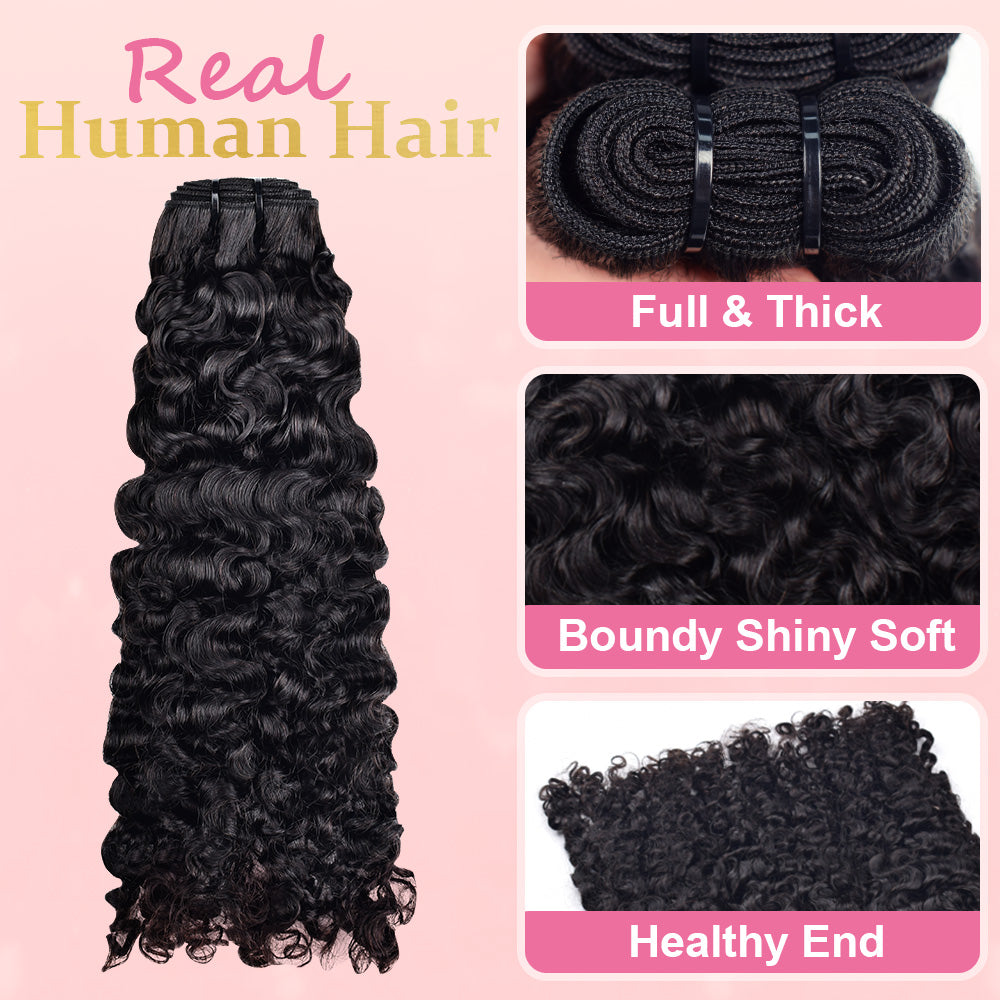 #1B Burmese Curly 10A Human Hair Bundles Virgin Hair 100% Unprocessed Weave Bundles Human Hair Double Weft CVOHAIR