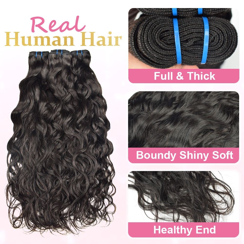 #1B Natural Wave Human Hair Bundles Brazilian Virgin Hair Bundles Weave Hair CVOHAIR