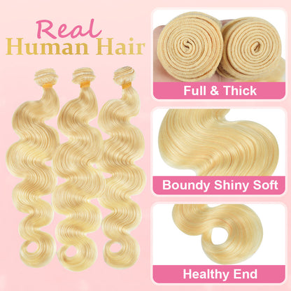 #613 Body Wave 10A Human Hair Bundles Virgin Hair 100% Unprocessed Weave Bundles Human Hair Double Weft CVOHAIR