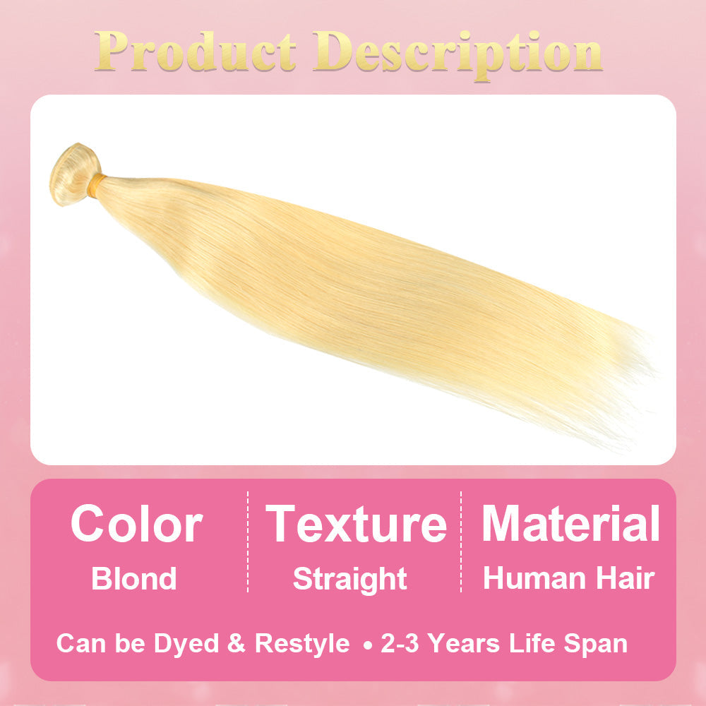 #613 Straight 10A Human Hair Bundles Virgin Hair 100% Unprocessed Weave Bundles Human Hair Double Weft CVOHAIR