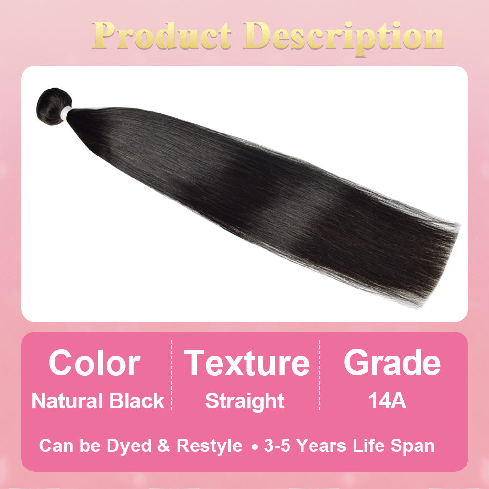 14A Straight 100% Brazilian Virgin Human Hair Weave Bundles CVOHAIR