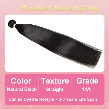 14A Straight 100% Brazilian Virgin Human Hair Weave Bundles CVOHAIR