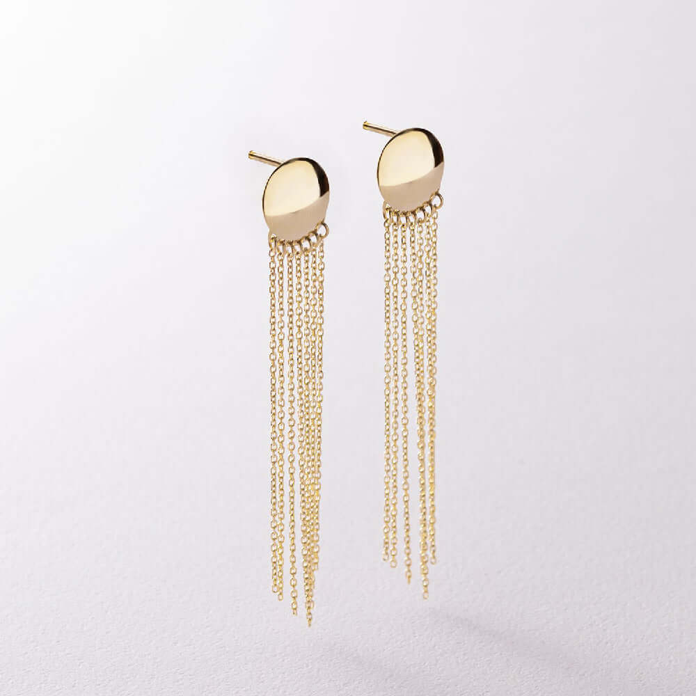 Multi Chain Dangle Earrings Gold Plated Chic Party Jewelry