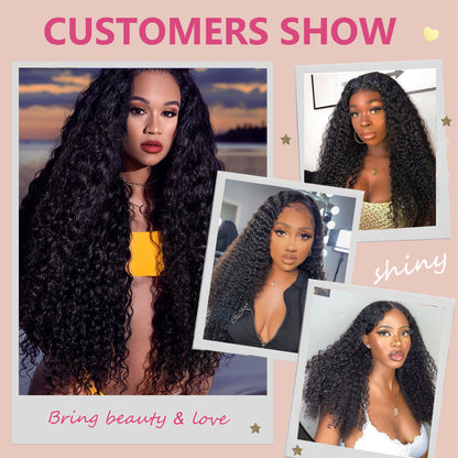 #1B Deep Curly 10A Hair Weave Bundles Brazilian Virgin Human Hair Cutctle Aligned Hair Bundles Soft Remy Hair CVOHAIR
