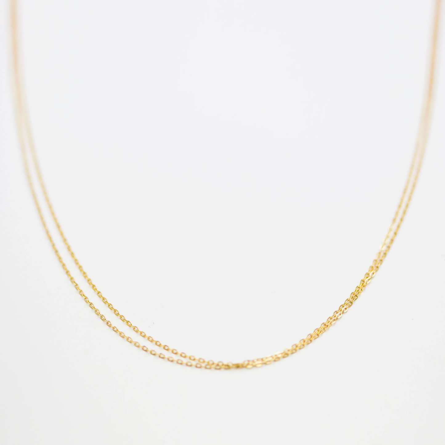 Double Wrap Dainty Chain Necklace in Sterling Silver
