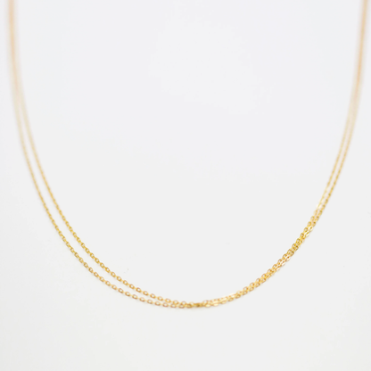 Double Wrap Dainty Chain Necklace in Sterling Silver
