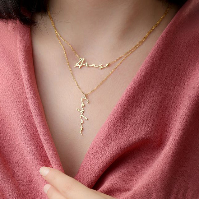 Custom Names Choker Layered Necklace in 925 Silver