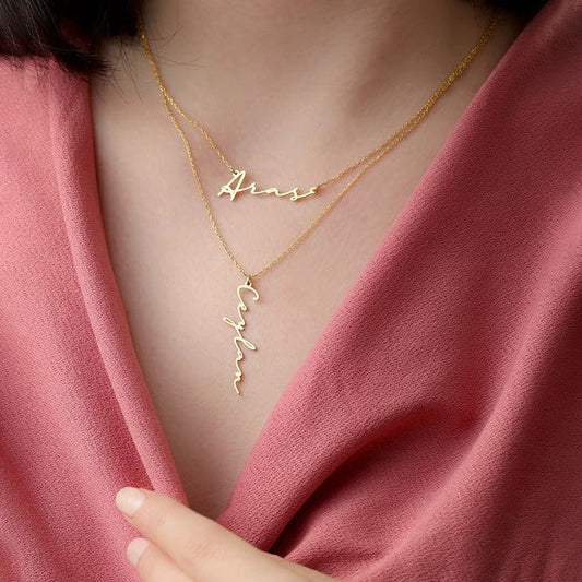Custom Names Choker Layered Necklace in 925 Silver
