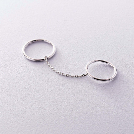 Sterling Silver Chain Linked Rings Knuckle Band