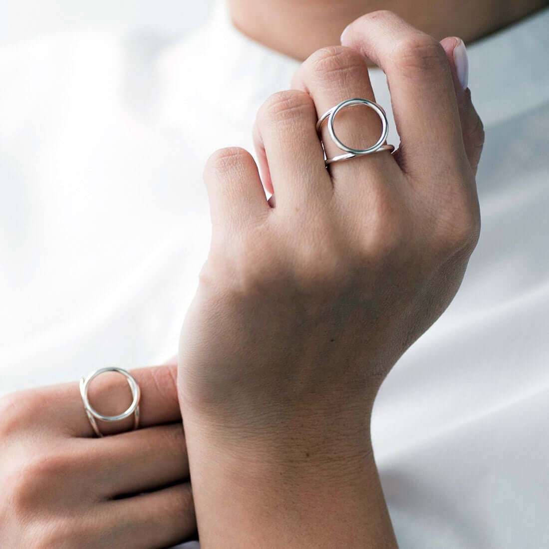 Handmade Double Wire Ring Geometric Jewelry Gift for Women