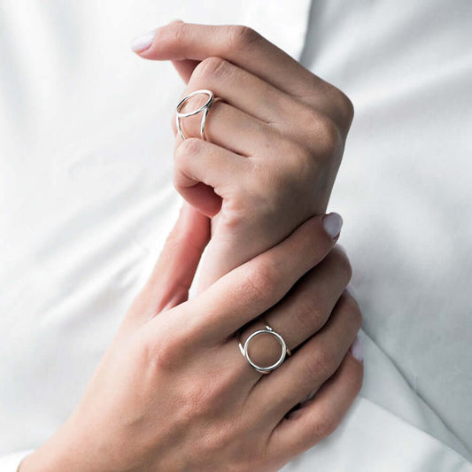 Handmade Double Wire Ring Geometric Jewelry Gift for Women